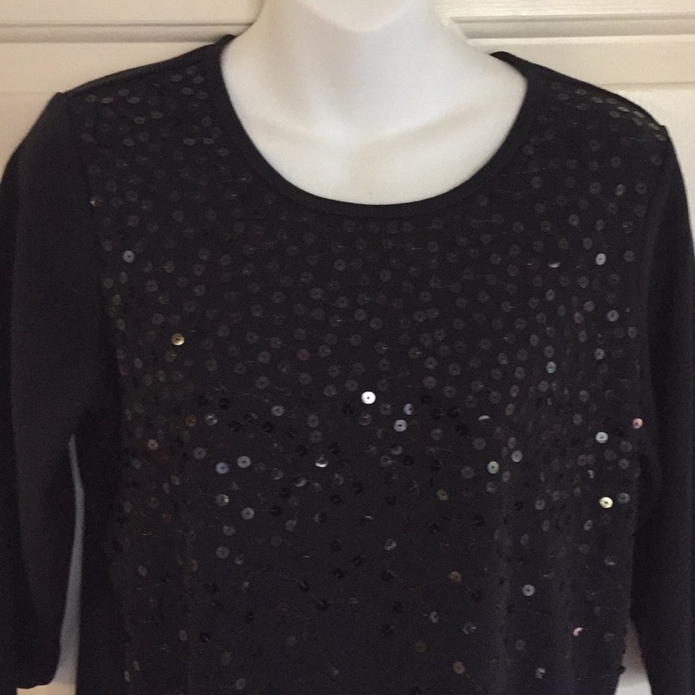 Quacker Factory. Black Sequin Shirt